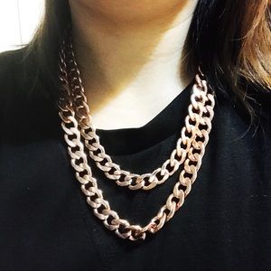 Chunky chain rose gold necklace